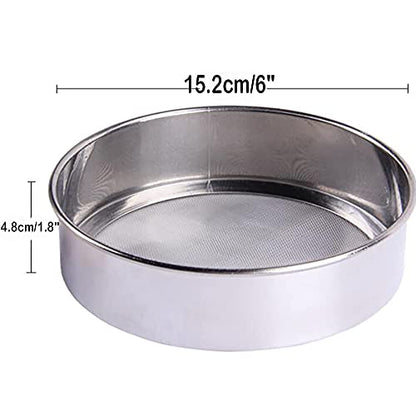 LOVEDAY 6 Inch Stainless Steel Round Flour Sieve with 40 Mesh (18/8 Steel) - color: 40 mesh