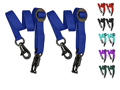 Majestic Ally Pack of 2, Double Thick Trailer Tie for Horse Haulage with Adjustable Buckle, Panic Snap and Bull Snap – 1 Inch by 36 Inch (Royal Blue) - color: Royal Blue