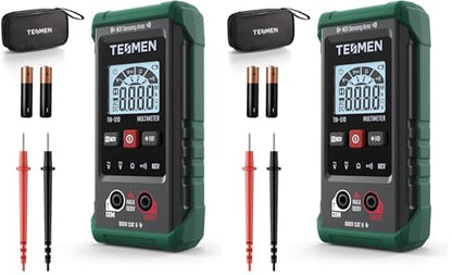 TM-510 Digital Multimeter, 4000 Counts, Smart Measurement, Auto-Ranging Voltmeter; Voltage Tester with Non-Contact Voltage Function, Measures AC/DC Voltage, Resistance, Continuity – Green (Pack of 2) - size: TM-510 Auto Multimeter (Pack of 2)