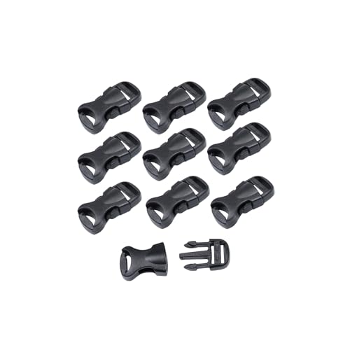 Quick Side Release Buckle, Heavy Duty Plastic Snap Buckle Clip Clasp Fasteners for Backpack Strap - style: 3/8"(10mm) - 10 Pieces