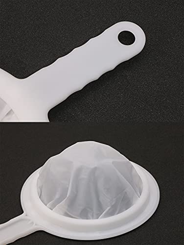 Mini Skater 400 Mesh Kitchen Ultra-fine Mesh Strainer, Nylon Mesh Filter Spoon with Handle Kitchen Tool for Fine Wine, Fine Precipitation of Cold Wine, Cold Water Precipitation (1Pcs)