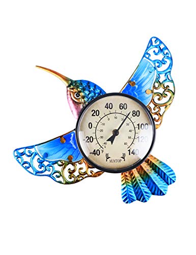 MUMTOP Outdoor Thermometer, Hummingbird Thermometer for Patio, Yard, Garden