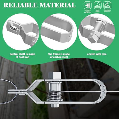 12Pcs Electric Fence Tightener, Heavy Duty Silver Galvanised Inline Wire Ratchet Tensioner for Tensioning Cable Farm, Fence, Home (90mm/3.5”) - size: 90mm/3.5”