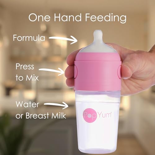 PopYum 9 oz Pink Anti-Colic Formula Making Baby Bottles, 2-Pack - color: Pink, size: 9 Ounce (Pack of 2)