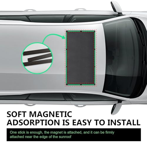 Magnetic Car Sunroof Sun Shade, Auto Sunroof Cover, Breathable Mesh Window Screen Covers for Camping, UV Protection Screen for Moonroof and Side Window, Car Camping Accessories