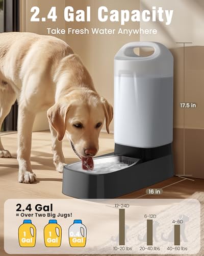 PETNF 2.4 Gallon Automatic Dog Water Bowl Dispenser with Filter