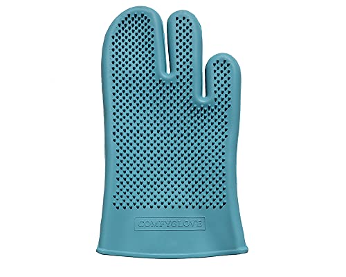Grewal® Equestrian Grooming Bundle Kit - Comfy Pet Grooming & Bathing Glove - Oval Face Soft Bristles - Great for Thin & Sensitive Skin (Pacific Blue) - color: Pacific Blue