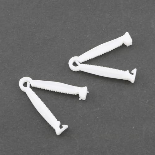 TAODAN 50PCS 5cm Length White Plastic Fixture Disposable Animal Umbilical Cord Clamp Suitable for Puppies Kittens Cattle Livestock Sheep