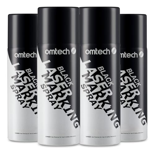 OMTech Laser Marking Spray, 4pcs 8oz, Black Marking for CO2 Laser on Metal - color: 8 OZ -- Black, size: 4 Pcs