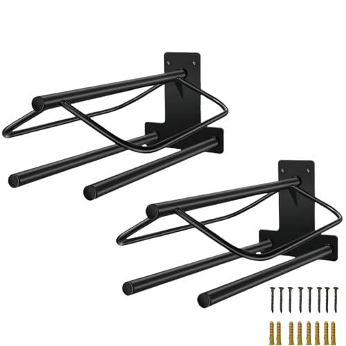 2 Pcs Saddle Rack 23.8 x 12.6 x 10.2 in Heavy Duty Wall Mounted Saddles Stand Portable Saddle Holder with Double Pad Bar Suitable for English Western Horse Blanket Stall Barn Tack Room - style: Two Pad Bar (2PCS)