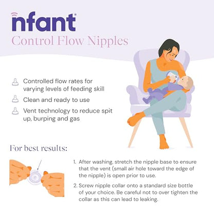 nfant Bottle Nipple Flow Selection Kit (Extreme Slow to 2X, 6-27 ml/min) - Find Your Baby's Flow - Fits Ready-to-Feed Hospital Nursery Bottles & Standard-Neck Bottles - 4-Pack - color: Multicolor