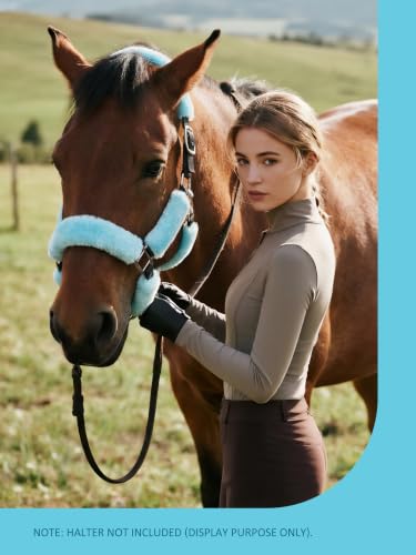 Harrison Howard Fleece Halter Covers for Horses, Set of 9, Prevent Hair Loss Pressure Marks, Padded Horse Halter Fleece Set Sky Blue - color: Sky Blue