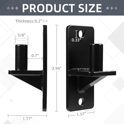 Wall Mount Gate Hinges, Black Farm Gate Hinge, 4 Pack Chain Link Fence Gate Hinge with 5/8 Hinge Pin (Screws Included), Heavy Duty Gate Hinges for Metal Gates Wooden Fences… - color: Black-4PCS