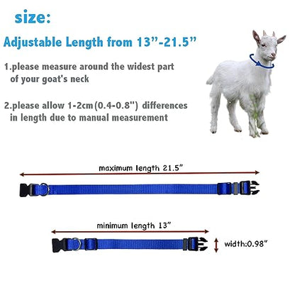 Goat Collars With Bell, 3 Pack Adjustable Nylon Collar Set For Sheep, Cow, Horse, Anti-Lost Bronze Bell Accessories For Small Farm Animal Pets