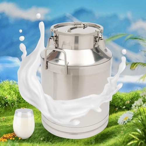 50L/13.21Gal Stainless Steel Milk Can, Milk Transport Can, Jug Wine Pail Bucket Bottle, Liquid Container Storage Barrel with Strong Silicone Sealed Lid, Stainless Steel Sealed Tank - size: 1690.9 Ounces
