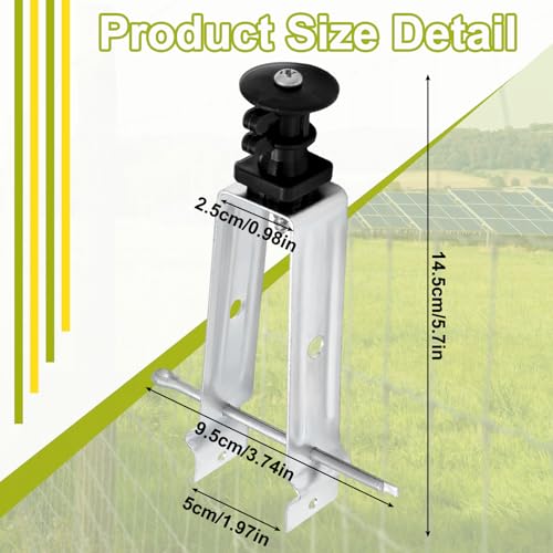 Tondiamo Chain Link Insulator Electric Fence Stainless Steel Insulator T Post Extender Wire Holders for Chain Link and Studded T & U-Posts Tubing(Black,50 Pcs) - color: Black