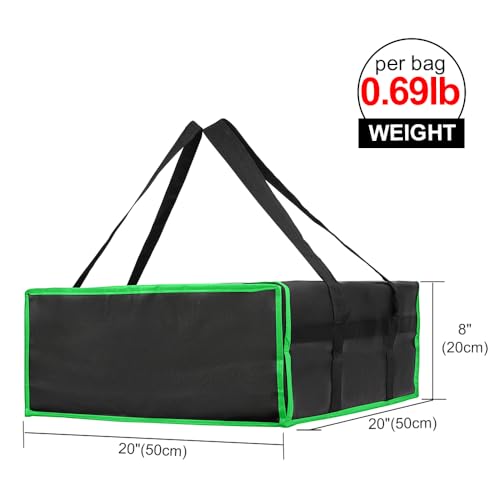 Bodaon Insulated Pizza Delivery Bag, 20" x 20" x 8" Pizza Warmer Bags for Carry Hot, Black with Green Edge, 1-Pack - color: Black-green Edge, size: 20" x 20" x 8"
