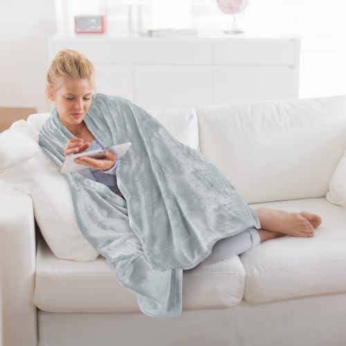 Utopia Bedding Soft Fleece Bed Blanket Throw Size Light Grey (50x60 Inch) - color: Light Grey, size: Throw (50x60 Inch)
