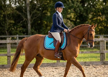 Horse Quilted ENGLISH SADDLE PAD Trail Dressage 72Dressage - color: Tuquoise Blue