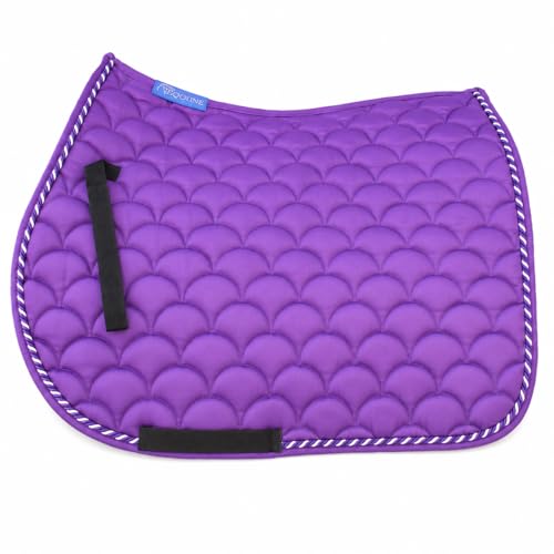 Horse English Quilted Contoured All-Purpose Trail Saddle Pad 7296 - color: Purple, size: 23" (Spine) x 20" (Drop)