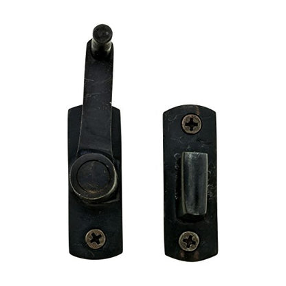 Renovators Supply Manufacturing Door Latch 2 in. Oil Rubbed Bronze Gate Latch/Barn Door Latch Lock with Mounting Hardware - color: Oil Rubbed Bronze