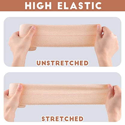 Tondiamo 8 Rolls Elastic Tape Adhesive Elastic Tape Self Adhesive Bandages Wrap Flexible Stretch Bandages Athletic Sports Skin Strips for Sports Ankle, Knee and Wrist Animal Pets (4 Inch X 5 Yard) - size: 4 Inch x 5 Yard