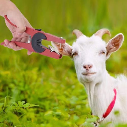 Aluminum Alloy Ear Tag Applicator Plier – Ergonomic Livestock Tagger for Pigs, Sheep, Goats with Non-Slip Grip and Quick-Release Needle