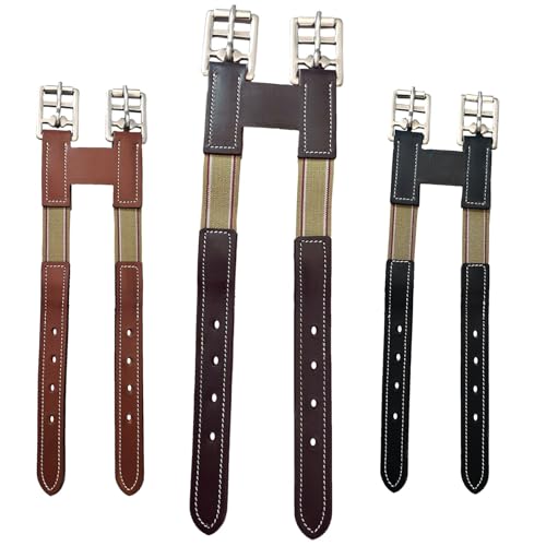Majestic Ally Leather Girth Extender with Heavy-Duty Elastics, Durable, Flexible - color: Brown