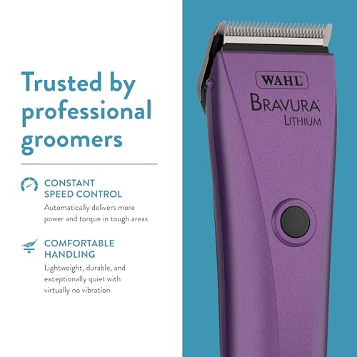 Wahl Professional Animal Bravura Lithium Ion Clipper, 41870-0423, Purple - color: Purple