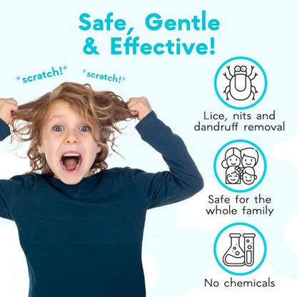 Lice Comb for Kids 2-Pack – Nit Comb with Magnifier, All Hair Types