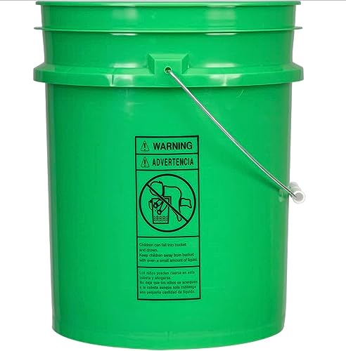 House Naturals 5 Gallon Food Grade Plastic Bucket with Air Tight Screw on Lid Made in USA Container (Green Bucket with Green Lid) - color: Green Bucket With Green Lid