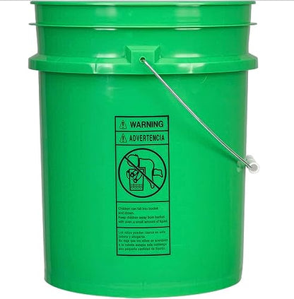 House Naturals 5 Gallon Food Grade Plastic Bucket with Air Tight Screw on Lid Made in USA Container (Green Bucket with Green Lid) - color: Green Bucket With Green Lid