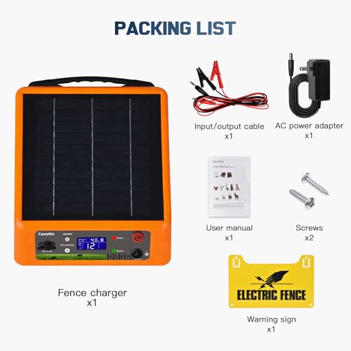 20 Miles 2J Solar Powered Electric Fence, 6-12KV Adjustable Output