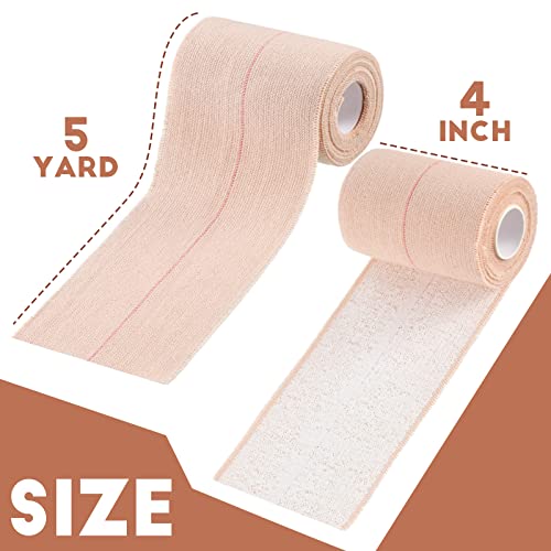 Tondiamo 8 Rolls Elastic Tape Adhesive Elastic Tape Self Adhesive Bandages Wrap Flexible Stretch Bandages Athletic Sports Skin Strips for Sports Ankle, Knee and Wrist Animal Pets (4 Inch X 5 Yard) - size: 4 Inch x 5 Yard