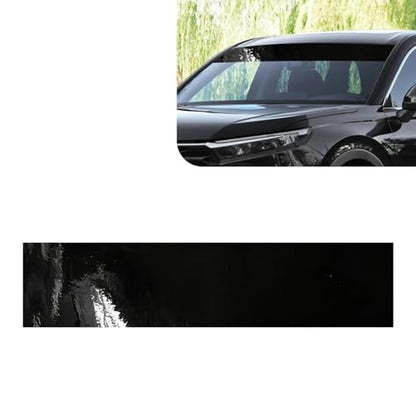 Car Windshield Tint Strip, 7.87" x 59" Glossy Black Windshield Banner Sticker, Anti-Glare Sunproof Exterior Windscreen Protective Film, Cuttable to Fit Most Vehicles (Black #C) - color: Black #C