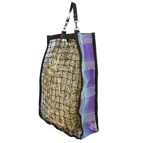Kensington Slow Feed Hay Bag 2 Flake Lavender Mint | Slow feed design extends meals for better digestion and calmer feeding, extra durable nylon straps - color: Lavender Mint