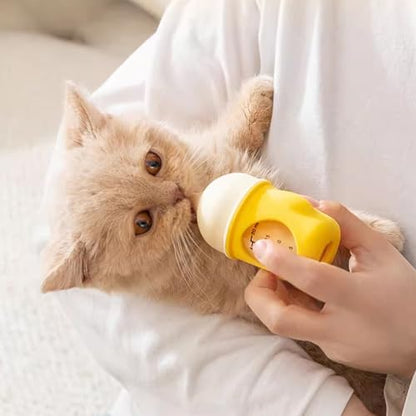 Pet Feeder Bottle Kitten Bottle Anti Choking Design(Yellow,20 ml) - color: Yellow
