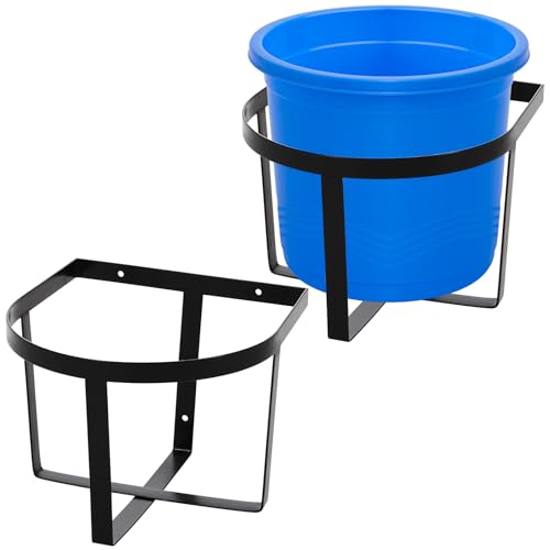 Teenyyou Bucket Hangers for Horse, Metal Wall Mount, 2 Pcs, Two Strip Style
