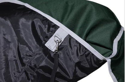 1200D Waterproof Light Weight Poly (100g Fill) Horse Winter Turnout Blanket with Standard Neck AT010002 (Green, 84") - color: Green, size: 84"