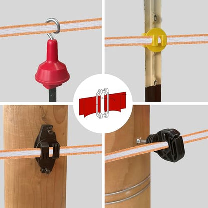 Electric Fence Tape 1/2 inch, Electric Fence Poly Tape 6ss Conductors 656' - color: 0.5 in, size: 656 FEET
