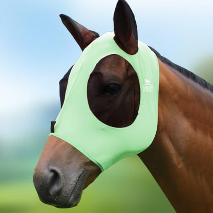 Harrison Howard Super Comfort Stretchy Fly Mask Large Eye Space with UV Protection Soft on Skin with Breathability Cool Mint M Cob - color: Cool Mint, size: Cob (Medium)