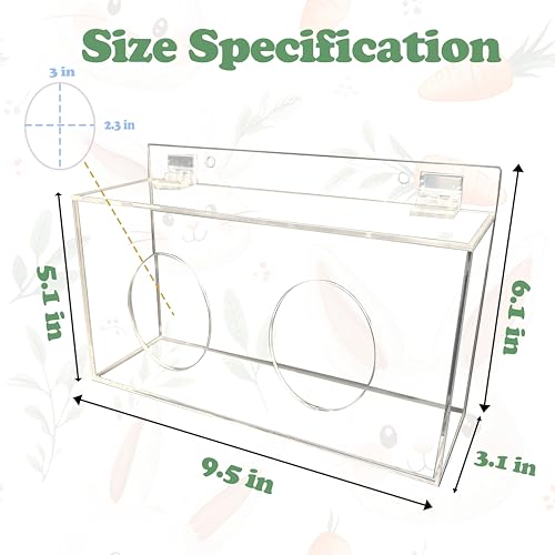 Xymoso Acrylic Rabbit Hay Feeder with Lid,Guinea Pig Hay Rack Holder Chinchilla Cage Accessories for Rabbits Guinea Pigs Bunny