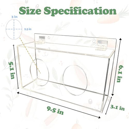 Xymoso Acrylic Rabbit Hay Feeder with Lid,Guinea Pig Hay Rack Holder Chinchilla Cage Accessories for Rabbits Guinea Pigs Bunny