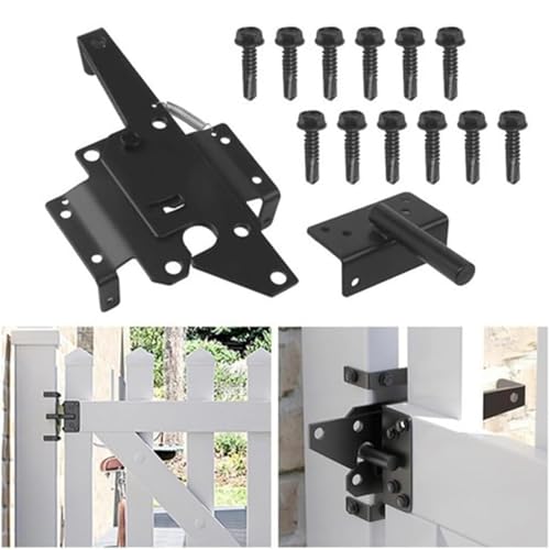 Heavy Duty Self Lock Double Fence Gate Latch for Outdoor Wooden and PVC Gate Locks Gate Hardware