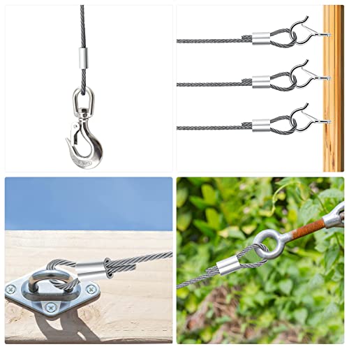 1/4 Aluminum Ferrules, Crimping Loop Sleeves 30PCS, Wire Rope Crimps | Aluminum Crimp Sleeves For Cable Ferrule And Wire Rope Connections. 1/4 Wire Rope Sleeves For Crimping Applications. - size: 1/4" (30PCS)