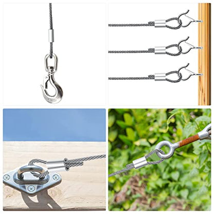 1/4 Aluminum Ferrules, Crimping Loop Sleeves 30PCS, Wire Rope Crimps | Aluminum Crimp Sleeves For Cable Ferrule And Wire Rope Connections. 1/4 Wire Rope Sleeves For Crimping Applications. - size: 1/4" (30PCS)