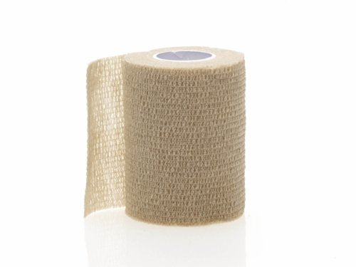 Medline Non-Sterile Self Adherent Cohesive Bandages, Tan, 3" x 5 yds., (7.6 cm x 4.6 m), Not Made from Natural Rubber Latex, Pack of 24 - size: 3" x 5 yd