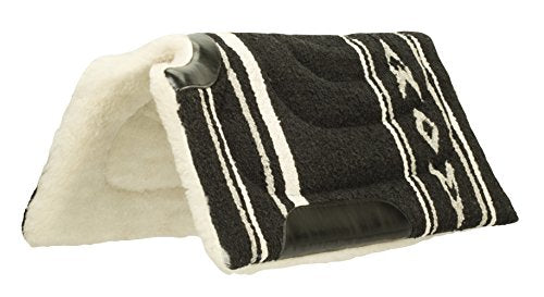 Weaver Leather Fleece Lined Acrylic Cut Back Saddle Pad, 30" x 32", Black/Gray