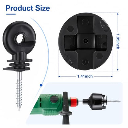 10 Pcs Electric Fence Insulator, Screw-in Insulators Fence Ring