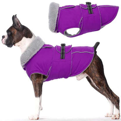 Lelepet Dog Winter Coats for Small Dogs Dog Jacket with Adjustable Buckle - color: Purple, size: S